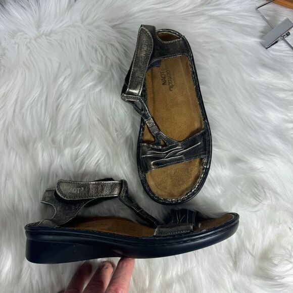 Naot Cymbal NWOT Metallic Leather Gladiator Sandals Sz 38/US 7-7.5 - Picture 2 of 7